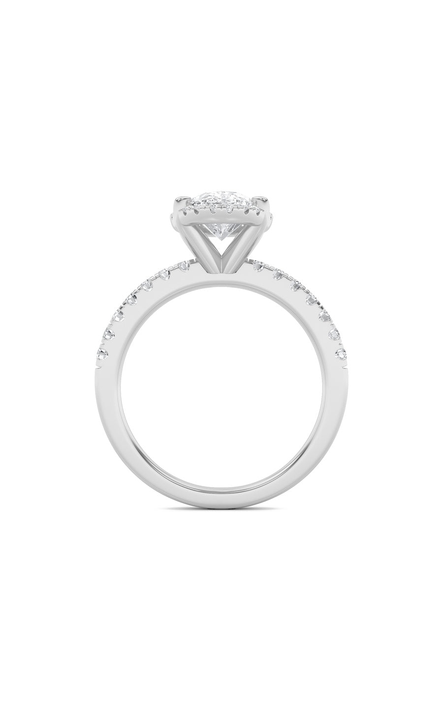 2Cttw Oval Shaped Lab Grown Diamond (F/VS) Halo Accented Engagement Ring in 14K Gold