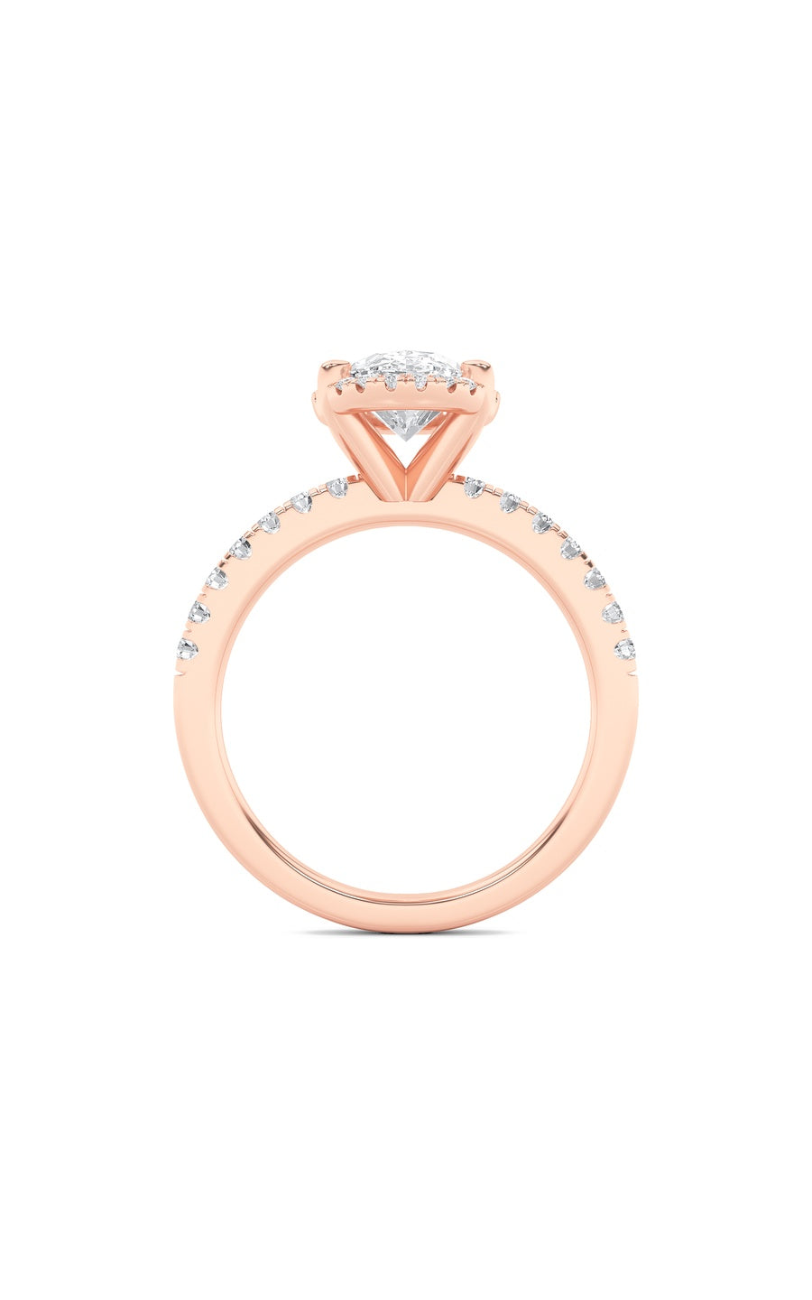 2Cttw Oval Shaped Lab Grown Diamond (F/VS) Halo Accented Engagement Ring in 14K Gold