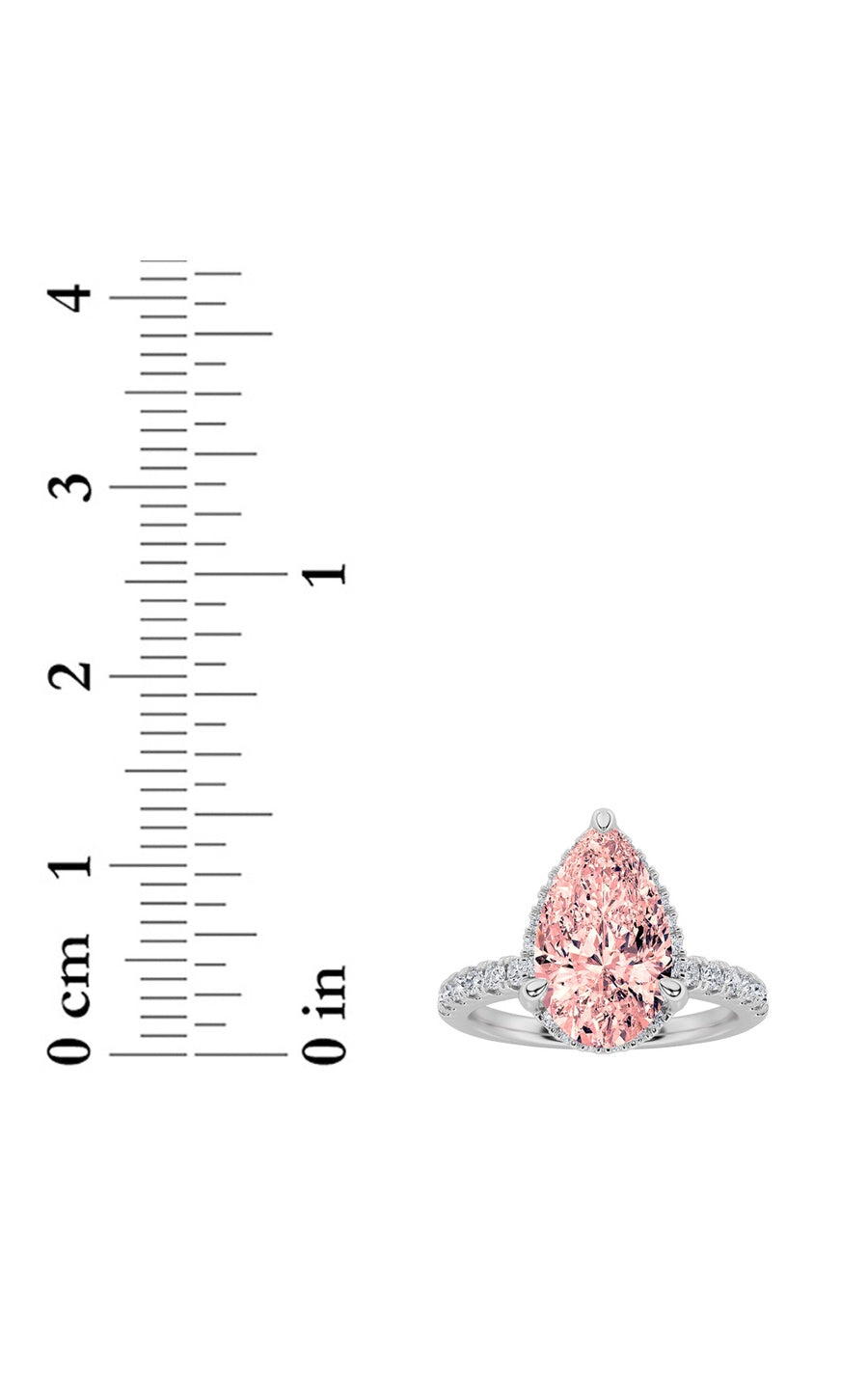 2Cttw Pear Shaped Lab Grown Diamond (F/VS) Halo Accented Engagement Ring in 14K Gold