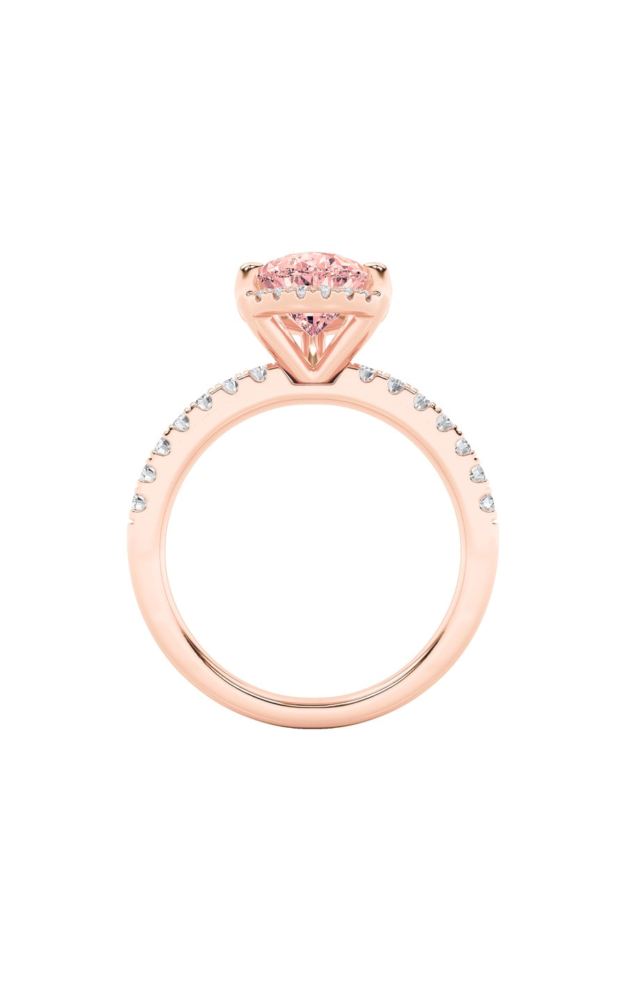 2Cttw Pear Shaped Lab Grown Diamond (F/VS) Halo Accented Engagement Ring in 14K Gold