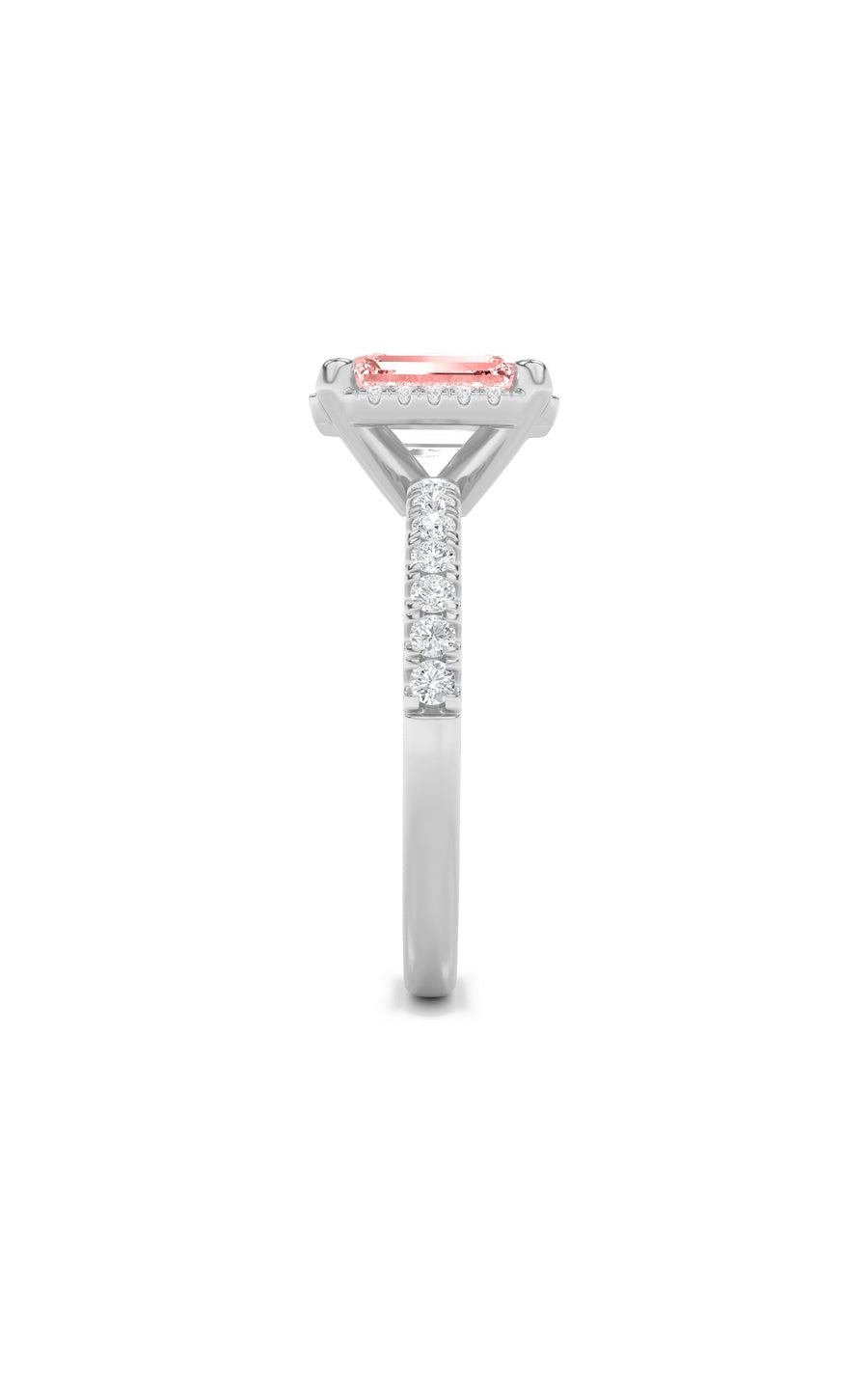 2Cttw Radiant Shaped Lab Grown Diamond (F/VS) HaloAccented Engagement Ring in 14K Gold