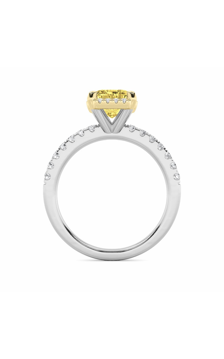 2Cttw Radiant Shaped Lab Grown Diamond (F/VS) HaloAccented Engagement Ring in 14K Gold