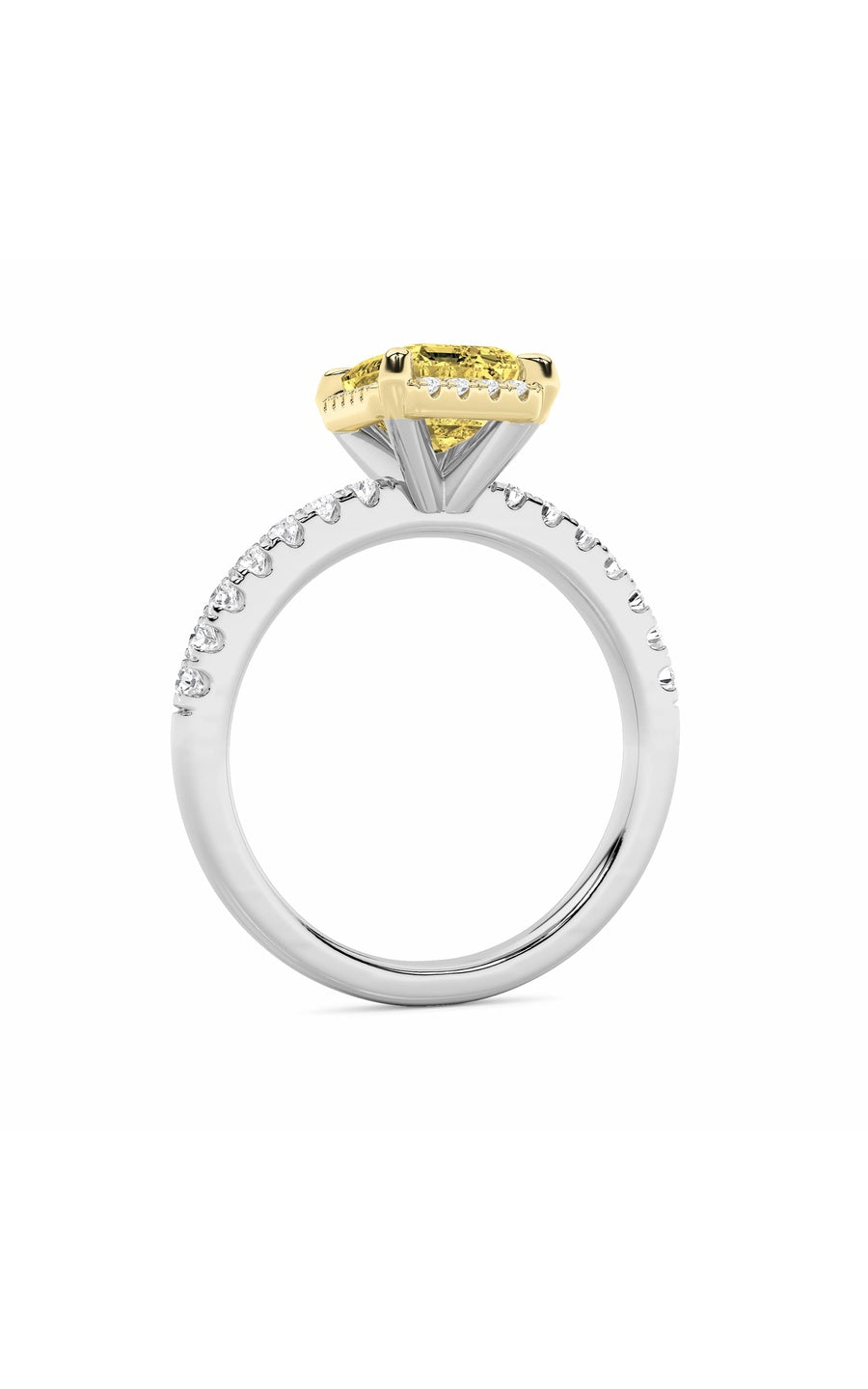 2Cttw Radiant Shaped Lab Grown Diamond (F/VS) HaloAccented Engagement Ring in 14K Gold