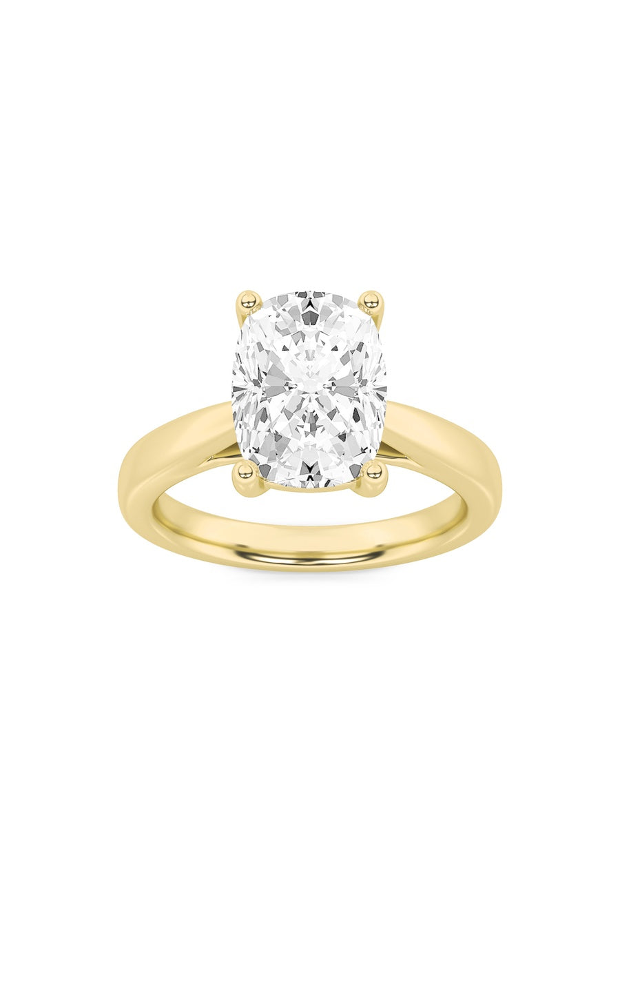 2Cttw Elongated Cushion Shaped Lab Grown Diamond (G/VS) Classic Shank Solitaire Engagement Ring in 14K Gold