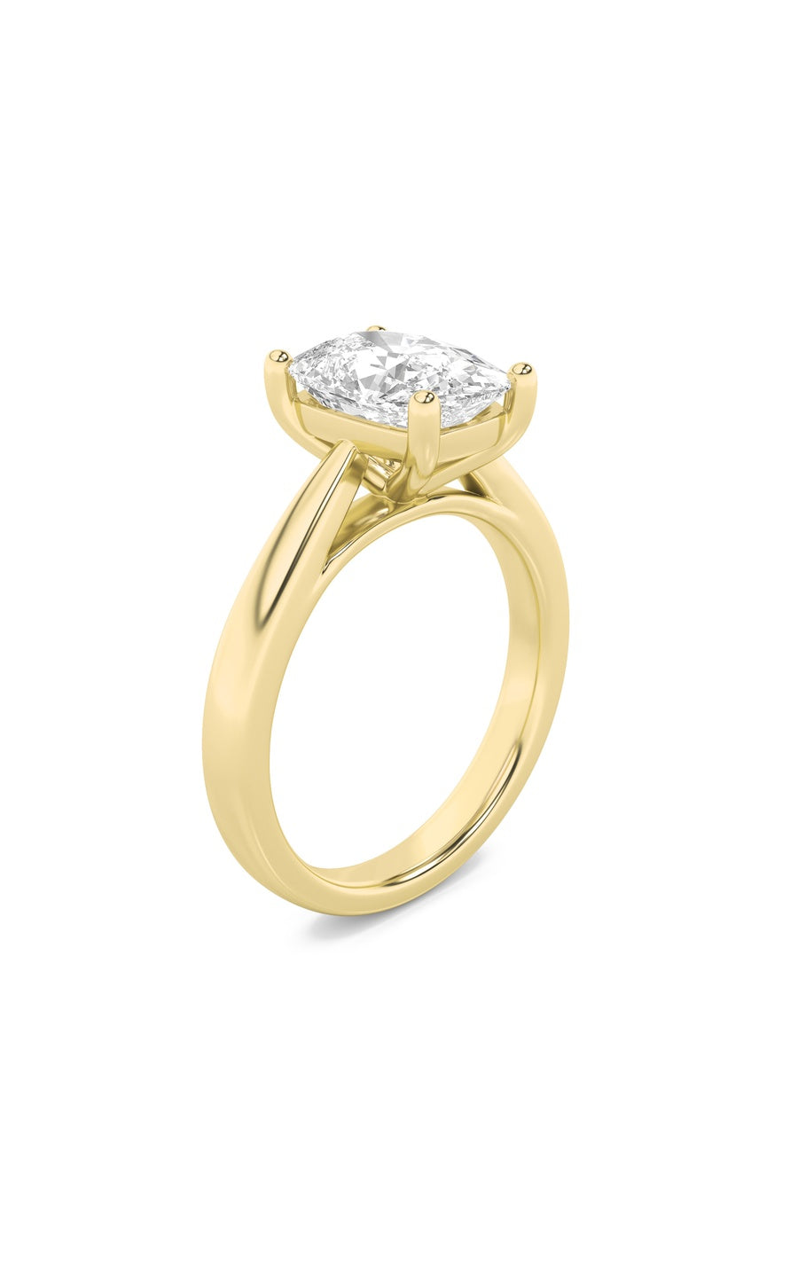 2Cttw Elongated Cushion Shaped Lab Grown Diamond (G/VS) Classic Shank Solitaire Engagement Ring in 14K Gold