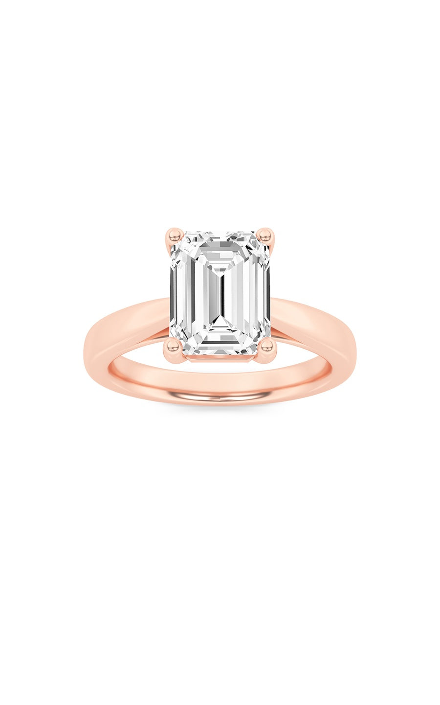 2Cttw Emerald Shaped Lab Grown Diamond (F/VS) Classic Shank Solitaire Engagement Ring in 14K Gold