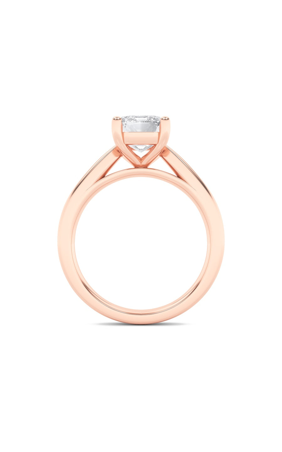 2Cttw Emerald Shaped Lab Grown Diamond (F/VS) Classic Shank Solitaire Engagement Ring in 14K Gold