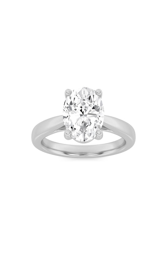 2Cttw Oval Shaped Lab Grown Diamond (F/VS) ClassicShank Solitaire Engagement Ring in 14K Gold
