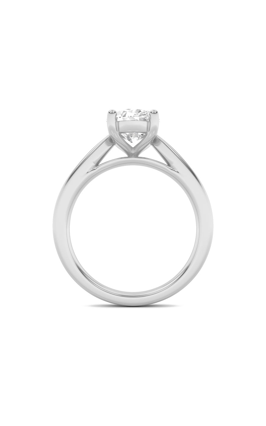 2Cttw Oval Shaped Lab Grown Diamond (F/VS) ClassicShank Solitaire Engagement Ring in 14K Gold