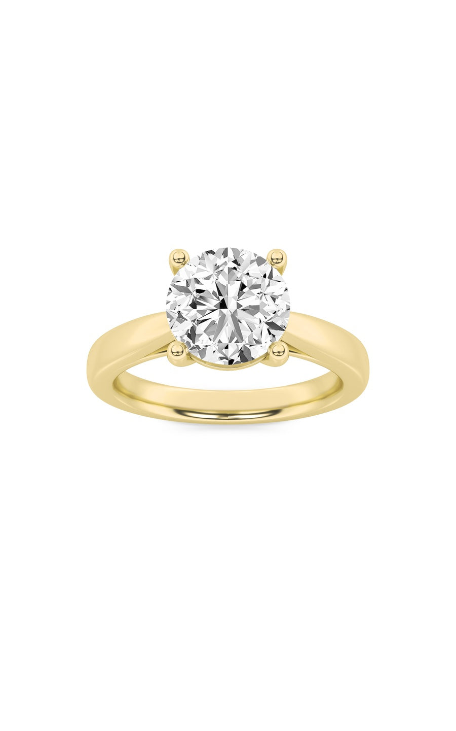 1.5Cttw Round Shaped Lab Grown Diamond (F/VS) Classic Shank Solitaire Engagement Ring in 14K Gold