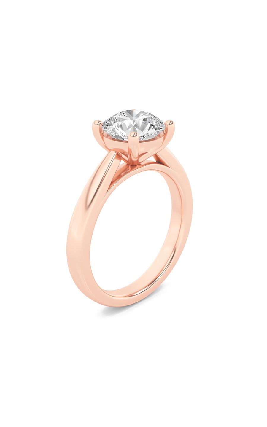 2Cttw Round Shaped Lab Grown Diamond (F/VS) Classic Shank Solitaire Engagement Ring in 14K Gold
