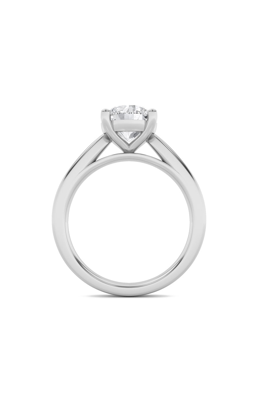 3Cttw Round Shaped Lab Grown Diamond (F/VS) Classic Shank Solitaire Engagement Ring in 14K Gold