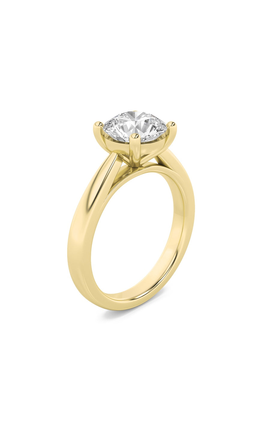 3Cttw Round Shaped Lab Grown Diamond (F/VS) Classic Shank Solitaire Engagement Ring in 14K Gold