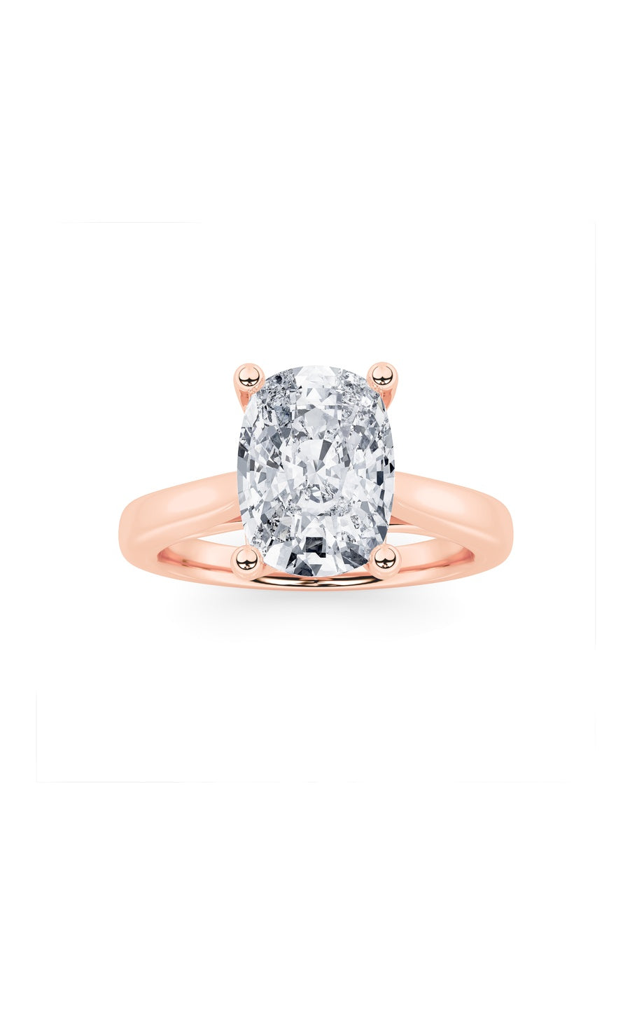 2Cttw Elongated Cushion Shaped Lab Grown Diamond (G/VS) Two Tone Cathedral Shank Engagement Ring in14K Gold