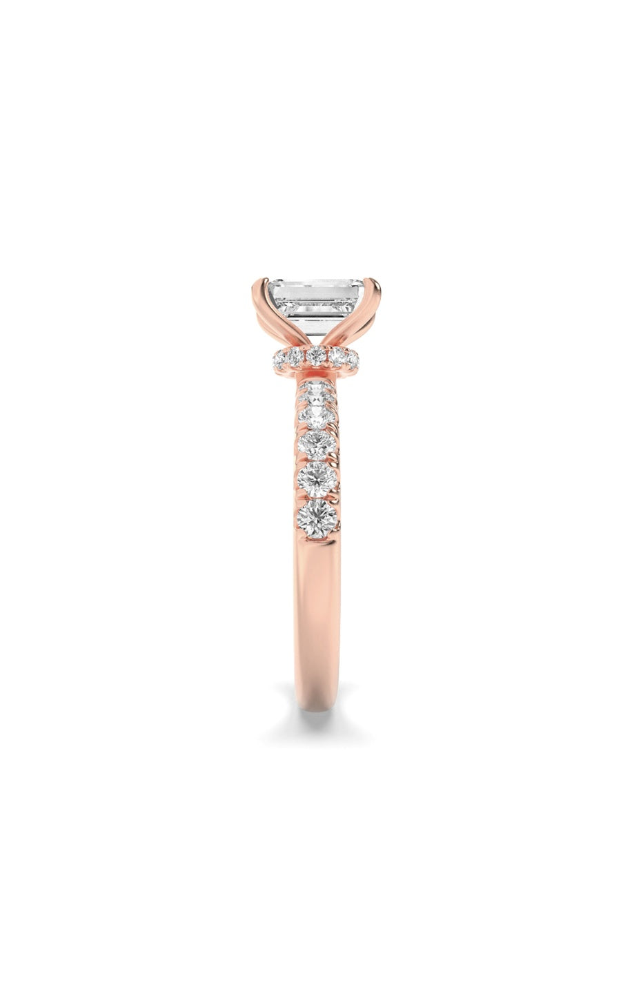 2Cttw Radiant Shaped Lab Grown Diamond (F/VS) Hidden Halo Accented Ring in 14K Gold