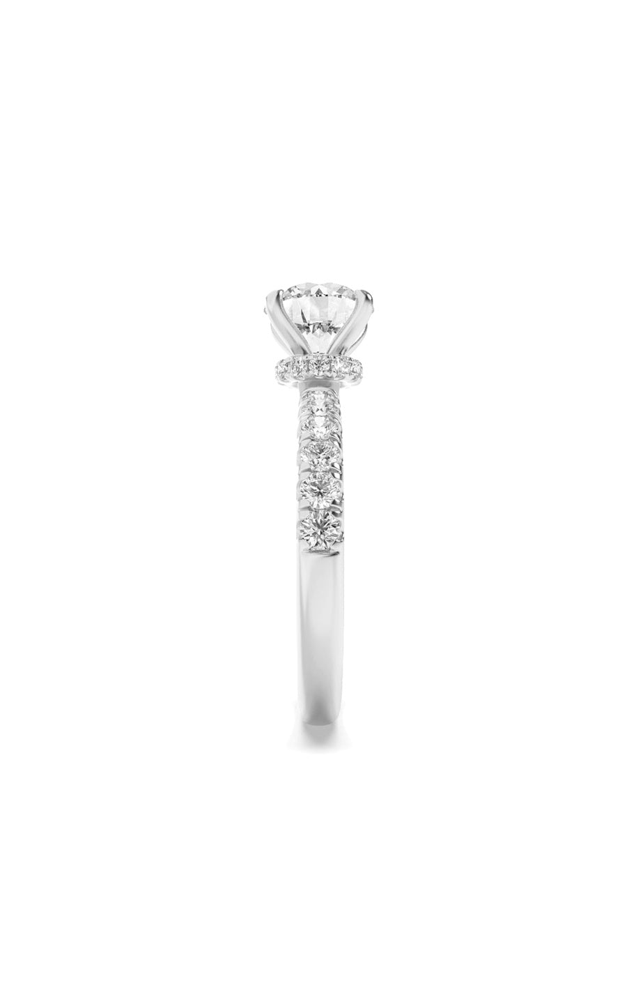 2.5Cttw Round Shaped Lab Grown Diamond (F/VS) Hidden Halo Accented Ring in 14K Gold