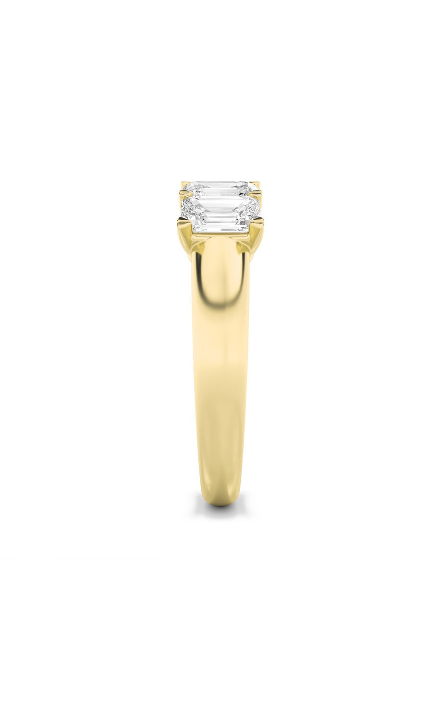 2Cttw Emerald Shaped Lab Grown Diamond (F/VS) FiveStone Band Ring in 14K Gold