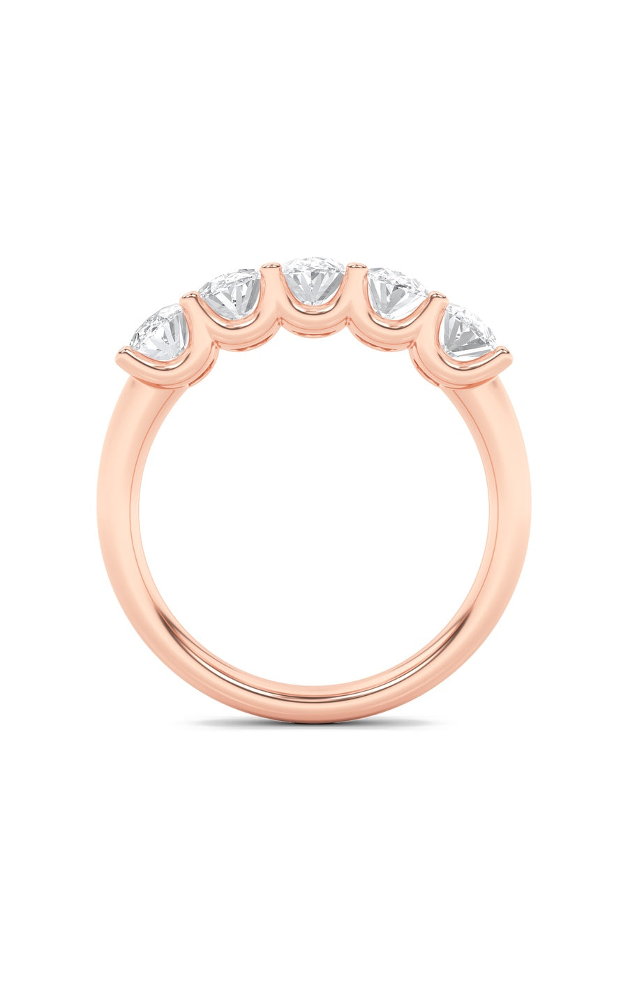 2Cttw Oval Shaped Lab Grown Diamond (F/VS) Five Stone Band Ring in 14K Gold