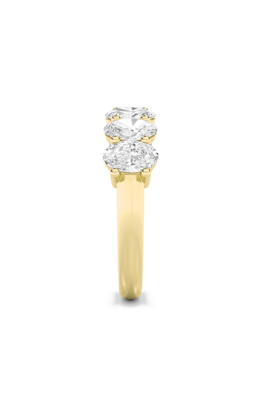 2Cttw Oval Shaped Lab Grown Diamond (F/VS) Seven Stone Band Ring in 14K Gold
