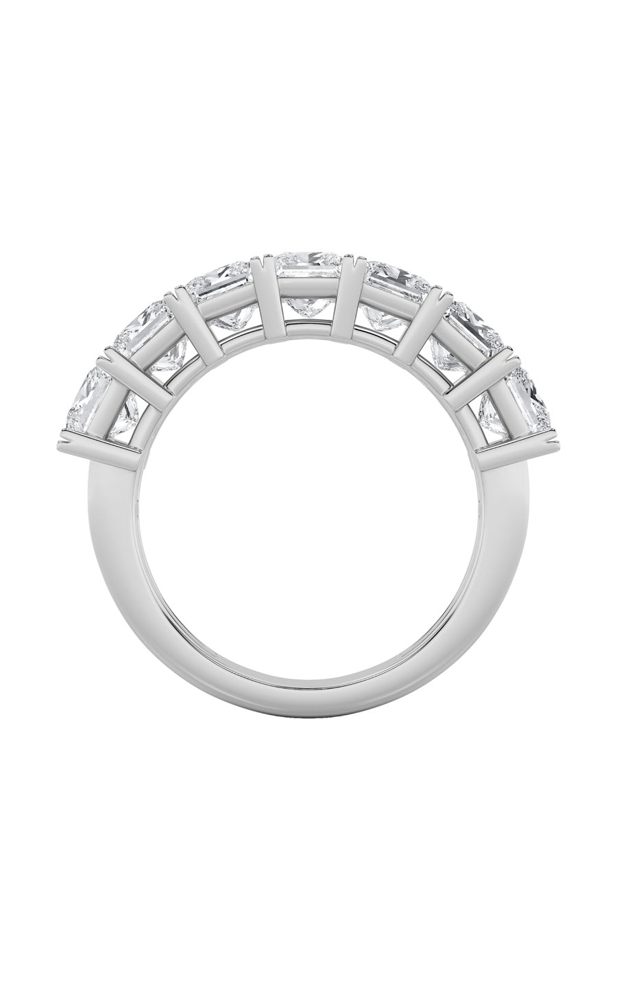 2Cttw Princess Shaped Lab Grown Diamond (F/VS) Seven Stone Band Ring in 14K Gold