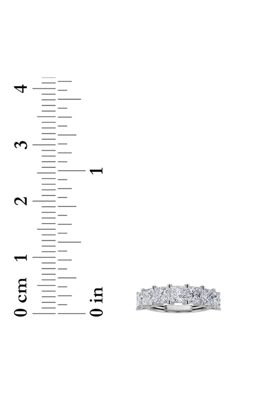 2Cttw Princess Shaped Lab Grown Diamond (F/VS) Seven Stone Band Ring in 14K Gold
