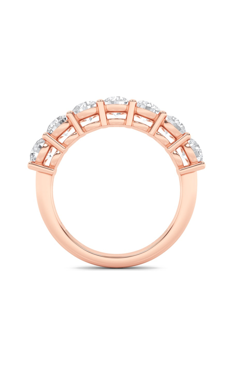 2Cttw Round Shaped Lab Grown Diamond (F/VS) SevenStone Band Ring in 14K Gold