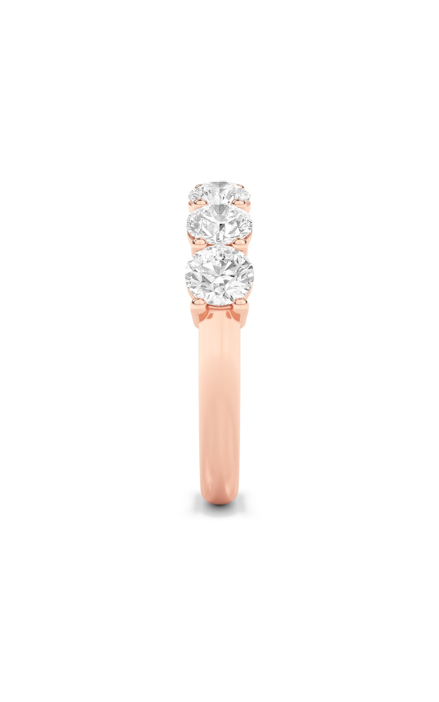 2Cttw Round Shaped Lab Grown Diamond (F/VS) SevenStone Band Ring in 14K Gold