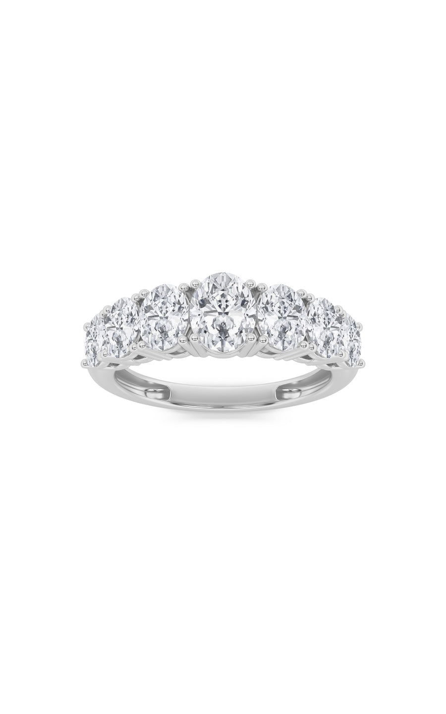 2Cttw Oval Shaped Lab Grown Diamond (F/VS) Seven Stone Band Ring in 14K Gold