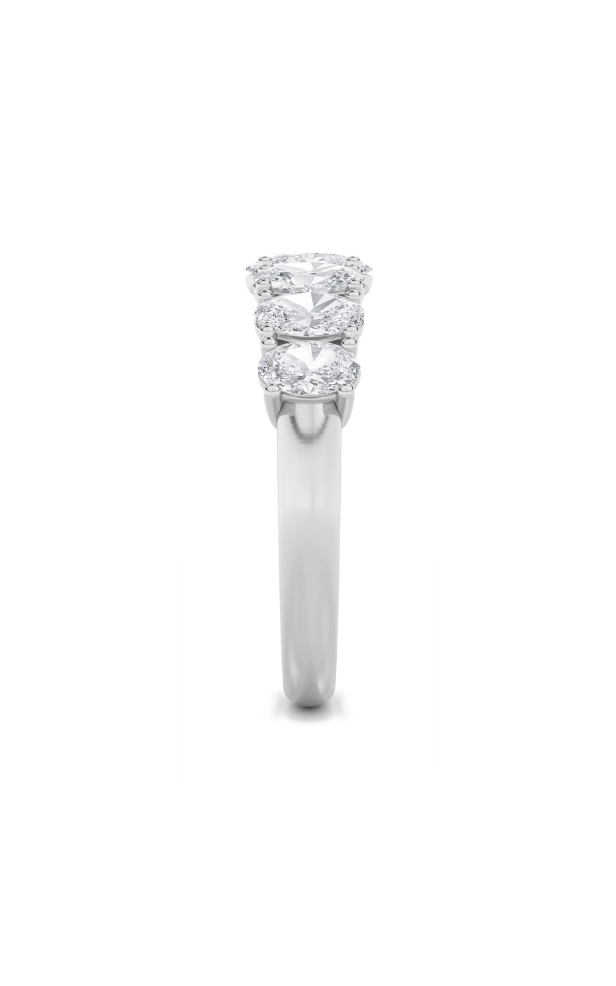 2Cttw Oval Shaped Lab Grown Diamond (F/VS) Seven Stone Band Ring in 14K Gold