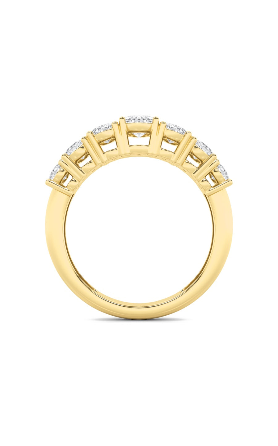 2Cttw Oval Shaped Lab Grown Diamond (F/VS) Seven Stone Band Ring in 14K Gold