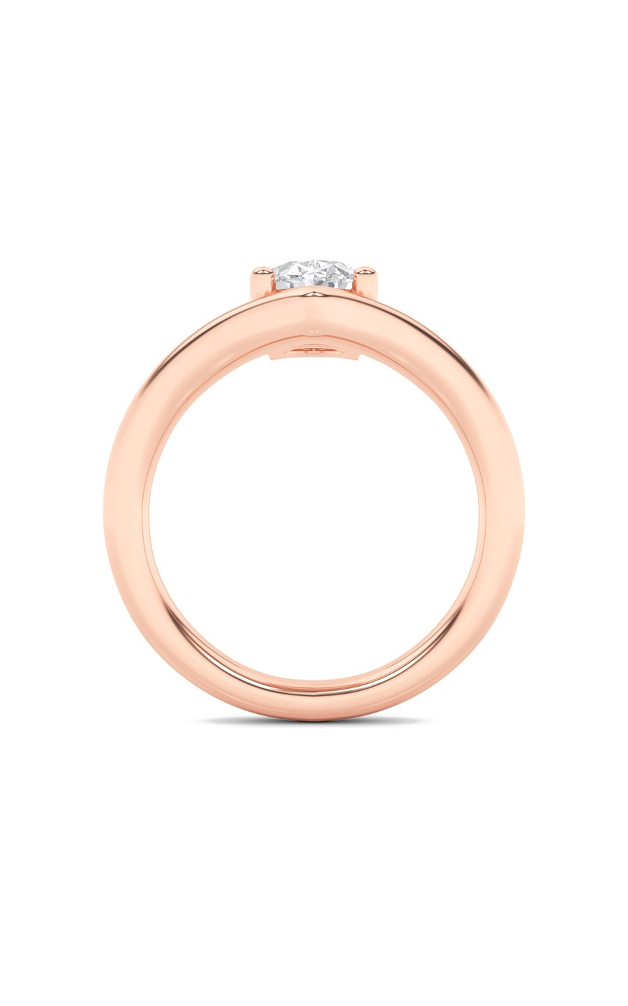 1.5Cttw Oval Shaped Lab Grown Diamond (G/VS) Chevron Solitaire Engagement Ring in 14K Gold