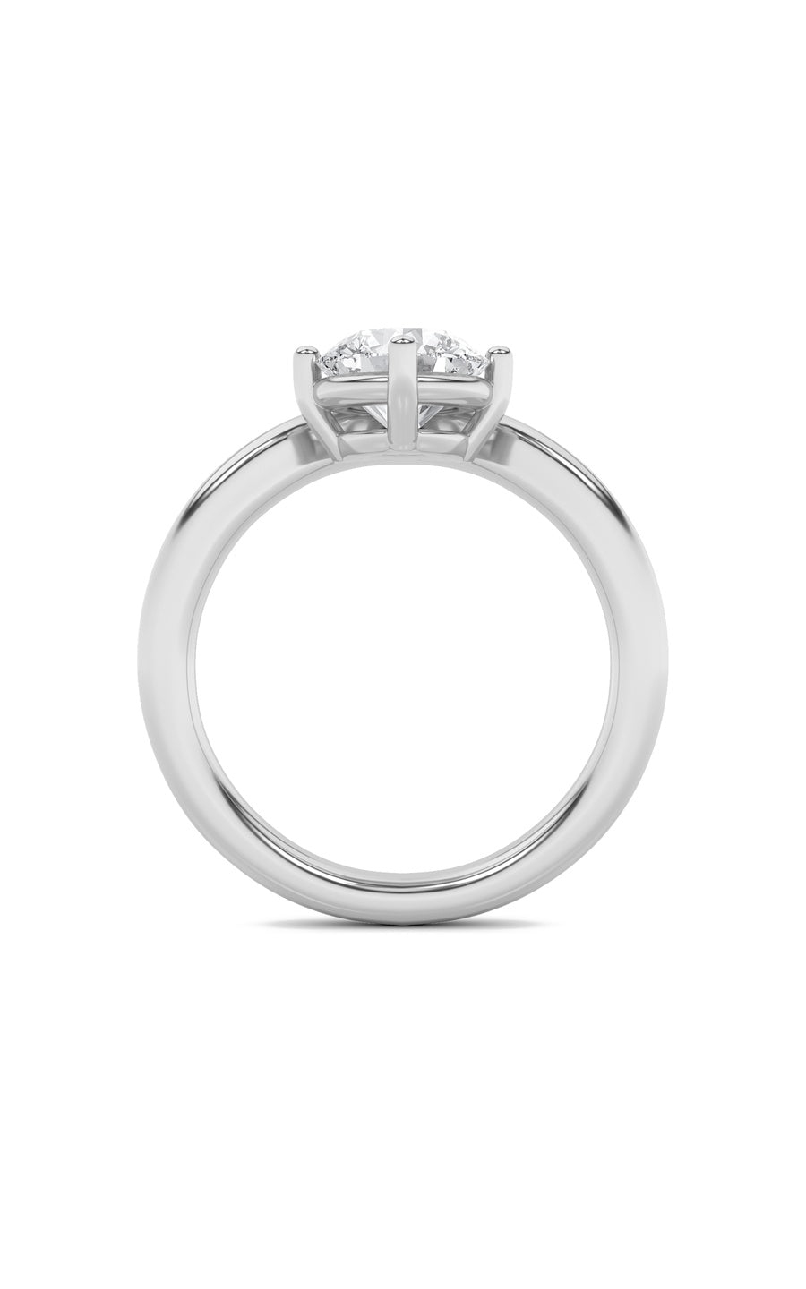 1.5Cttw Round Shaped Lab Grown Diamond (G/VS) Chevron Solitaire Engagement Ring in 14K Gold