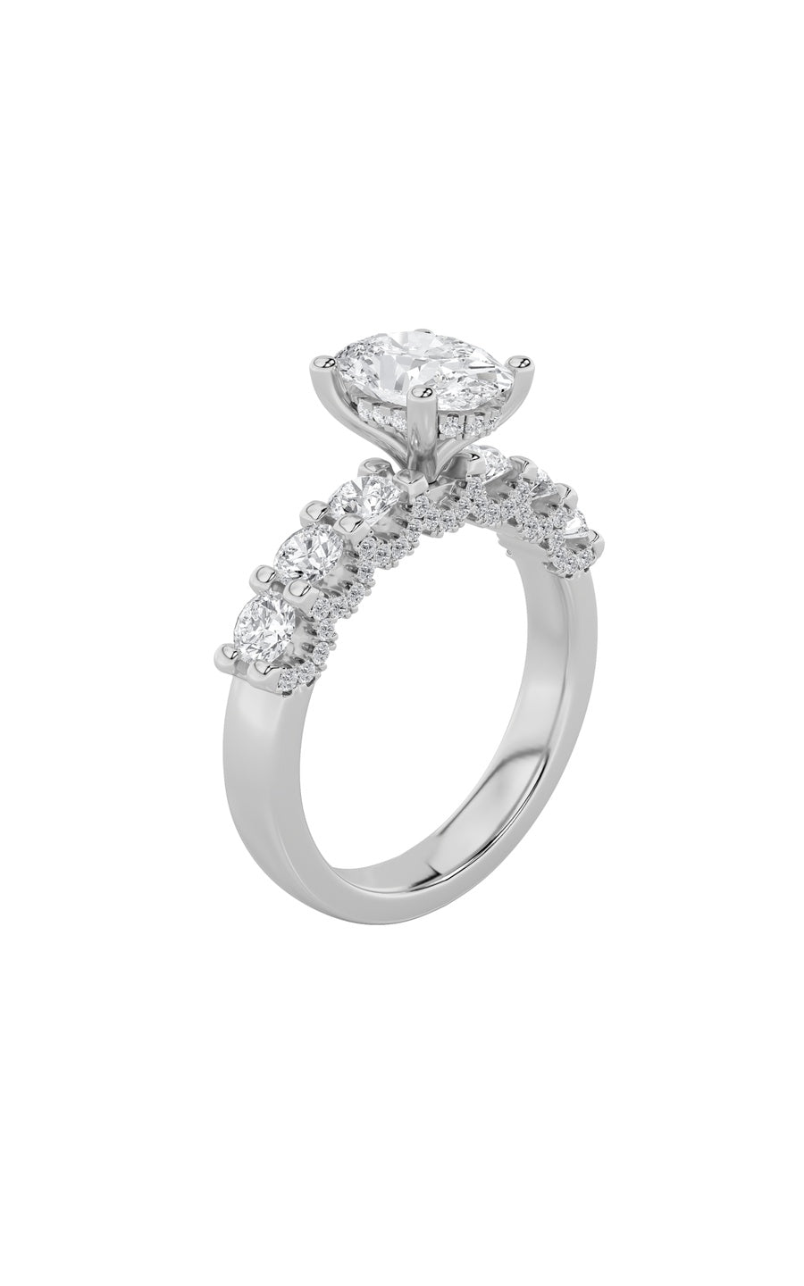 2.5Cttw Oval Shaped Lab Grown Diamond (G/VS) Accented Double Halo Set of Band and Ring in 14K Gold