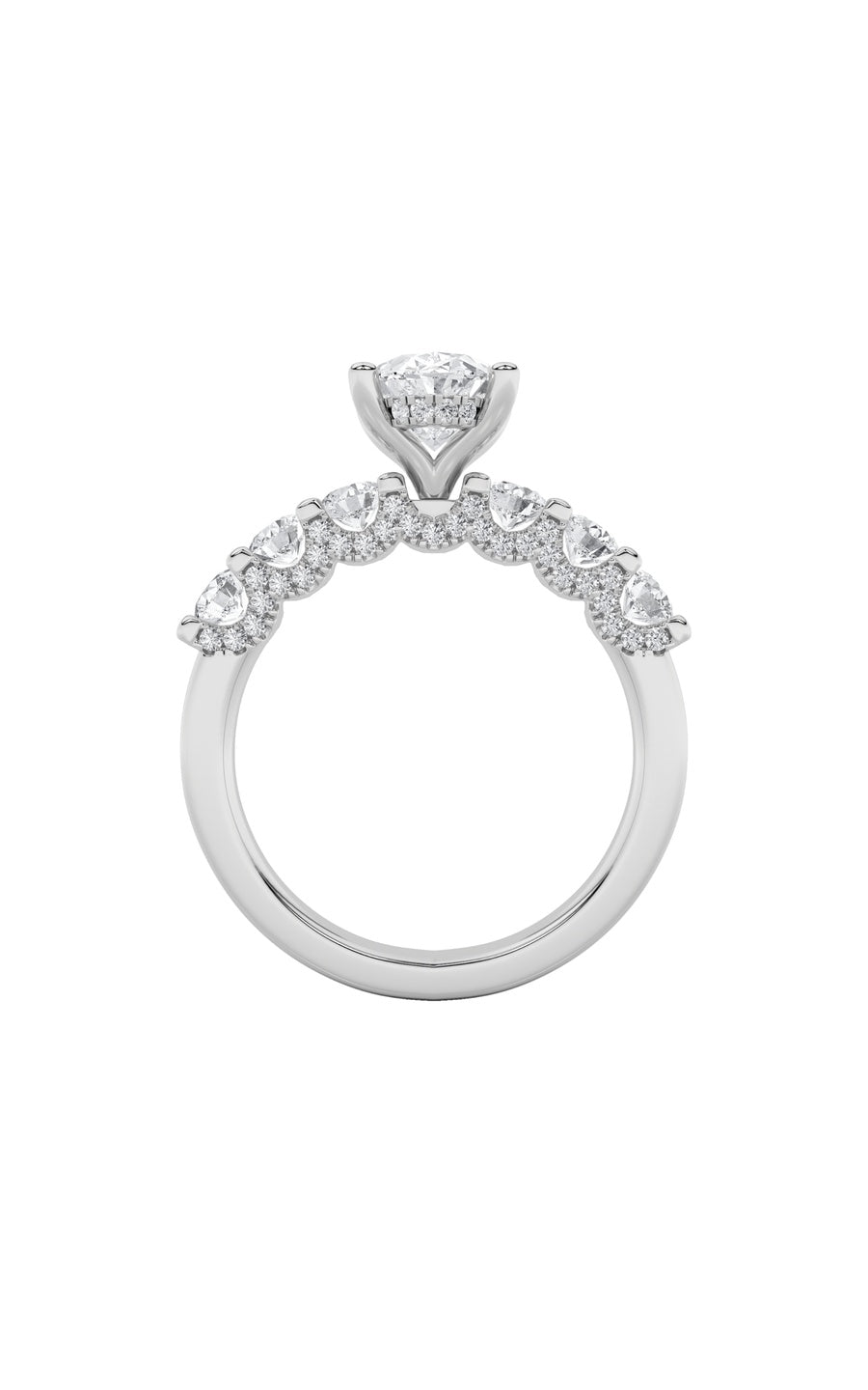 2.5Cttw Oval Shaped Lab Grown Diamond (G/VS) Accented Double Halo Set of Band and Ring in 14K Gold