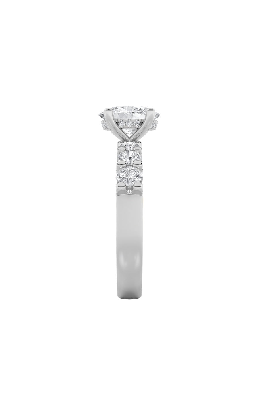 2.5Cttw Oval Shaped Lab Grown Diamond (G/VS) Accented Double Halo Set of Band and Ring in 14K Gold