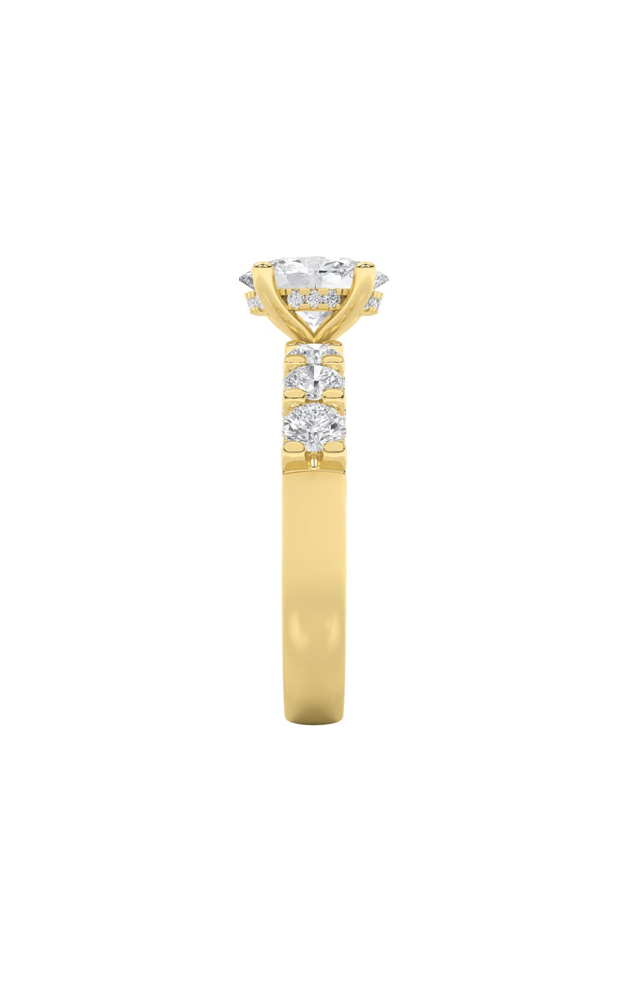 2.5Cttw Oval Shaped Lab Grown Diamond (G/VS) Accented Double Halo Set of Band and Ring in 14K Gold