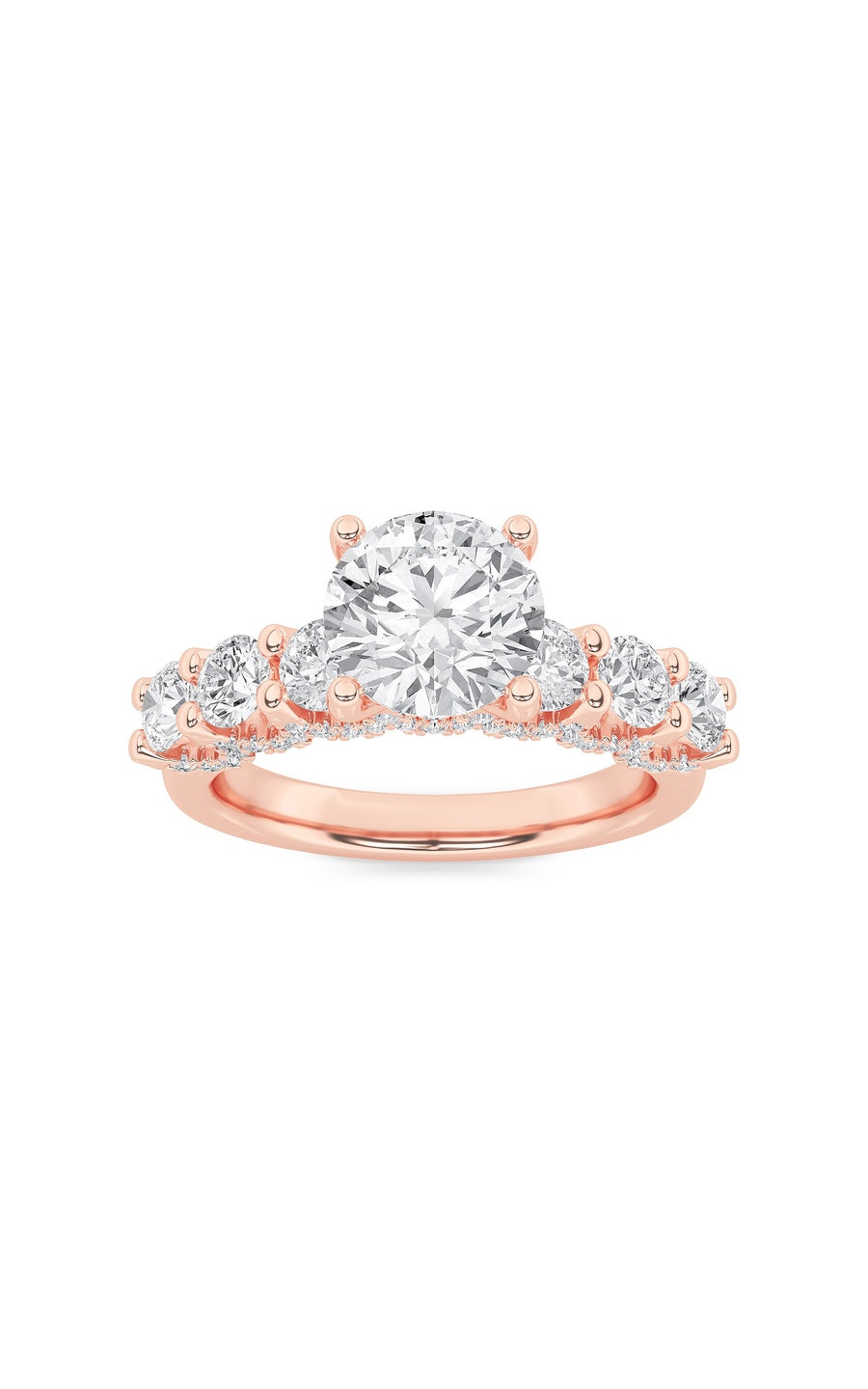 2.5Cttw Round Shaped Lab Grown Diamond (F/VS) Accented Double Halo Set of Band and  Ring in 14K Gold