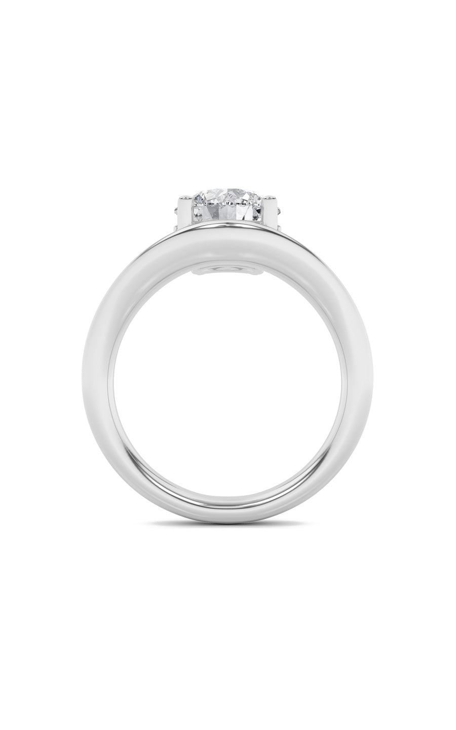 2Cttw Round Shaped Lab Grown Diamond (F/VS) Accented Solitaire Fancy Engagement Ring in 14K Gold