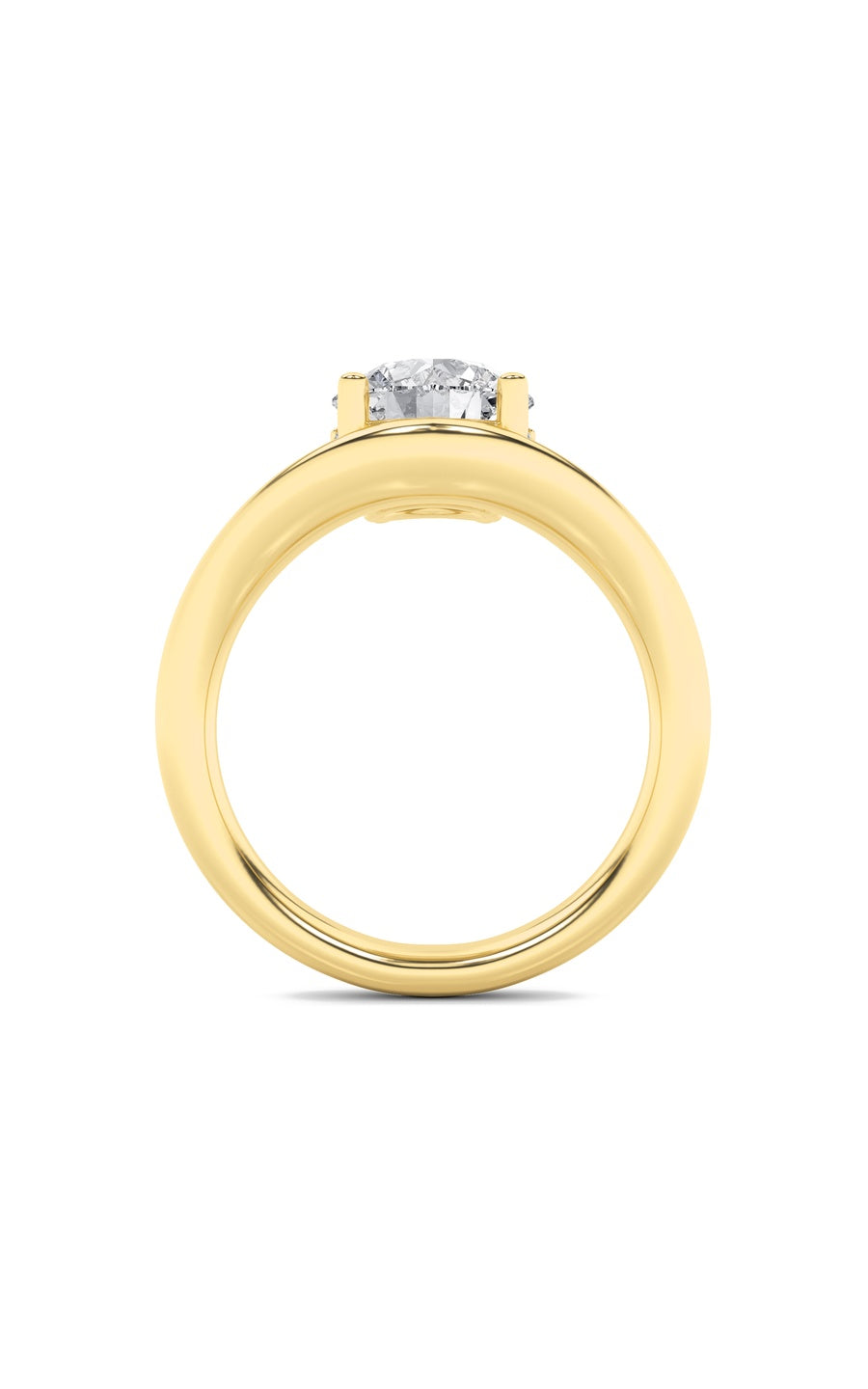 2Cttw Round Shaped Lab Grown Diamond (F/VS) Accented Solitaire Fancy Engagement Ring in 14K Gold