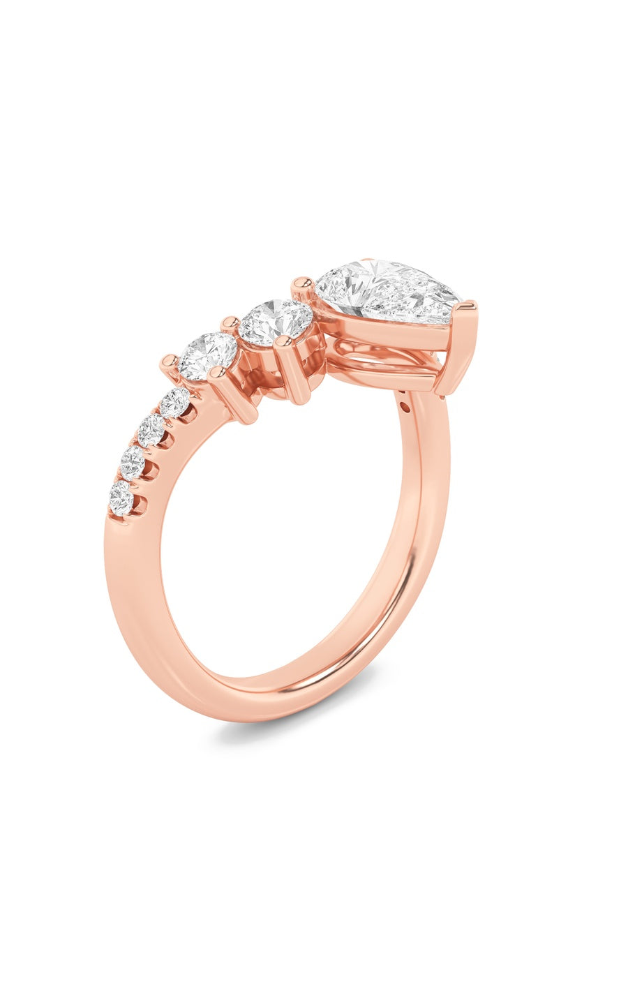 1.5Cttw Pear Shaped Lab Grown Diamond (F/VS) FancyContour Ring in 14K Gold