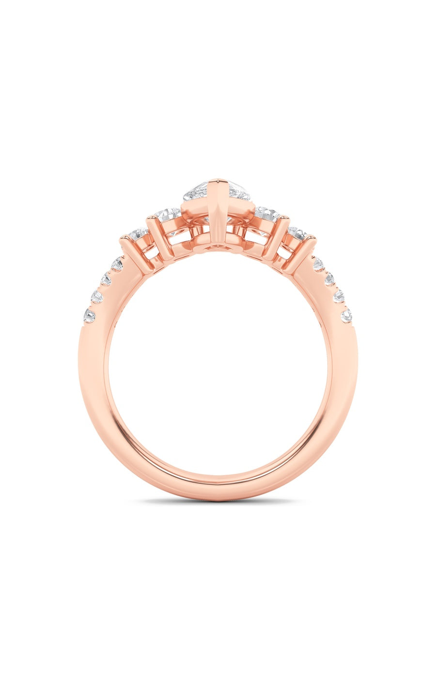 1.5Cttw Pear Shaped Lab Grown Diamond (F/VS) FancyContour Ring in 14K Gold