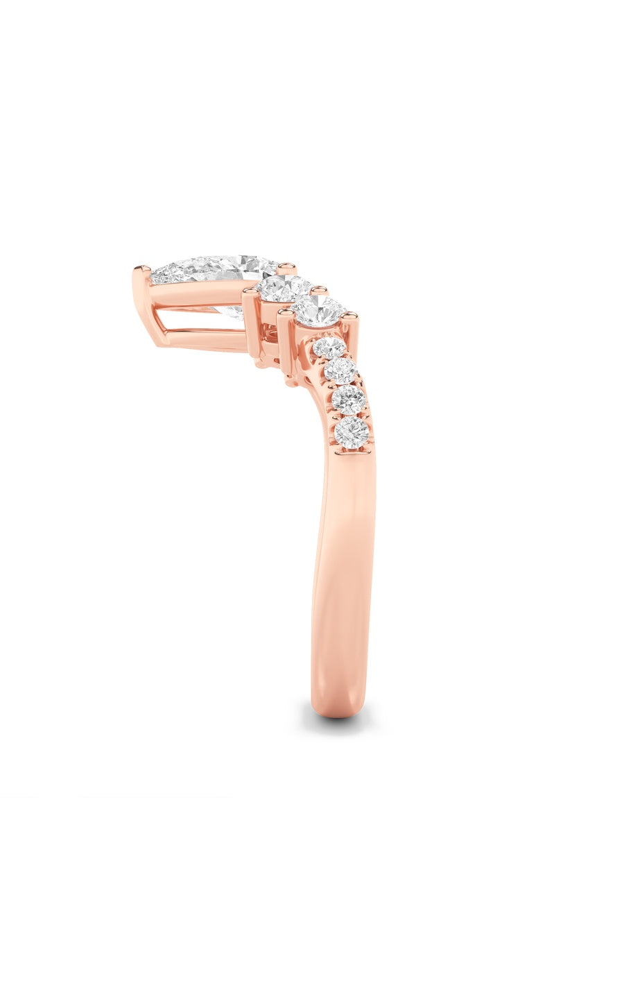 1.5Cttw Pear Shaped Lab Grown Diamond (F/VS) FancyContour Ring in 14K Gold