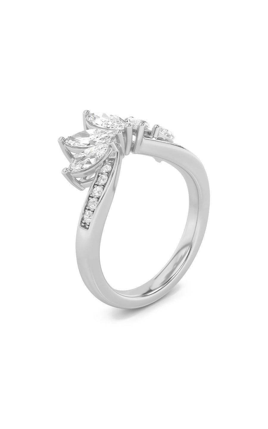 1.5Cttw Marquise Shaped Lab Grown Diamond (F/VVS)Fancy Contour Ring in 14K Gold