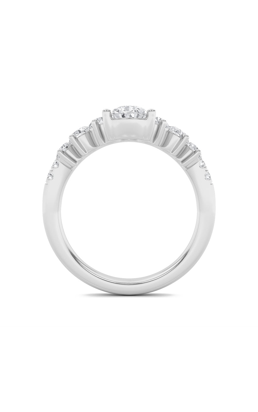 1.5Cttw Pear Shaped Lab Grown Diamond (F/VS) FancyContour Ring in 14K Gold