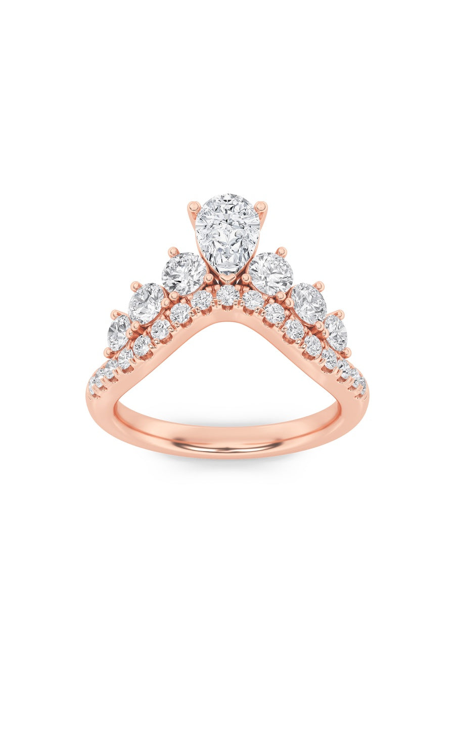 1.5Cttw Pear Shaped Lab Grown Diamond (F/VS) FancyContour Ring in 14K Gold