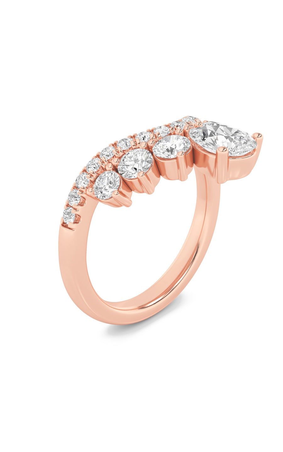 1.5Cttw Pear Shaped Lab Grown Diamond (F/VS) FancyContour Ring in 14K Gold