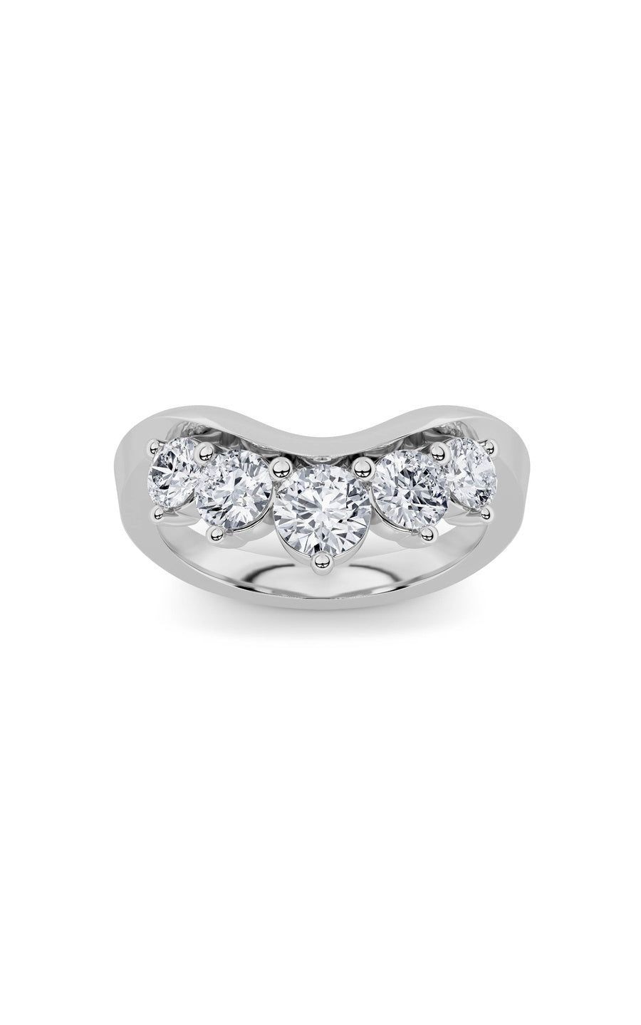 1Cttw Round Shaped Lab Grown Diamond (F/VS) FancyContour Ring in 14K Gold