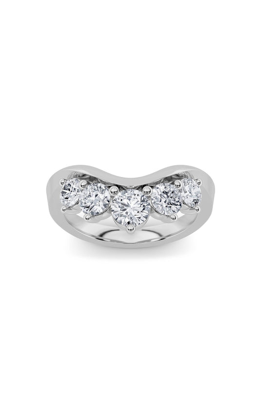 1Cttw Round Shaped Lab Grown Diamond (F/VS) FancyContour Ring in 14K Gold