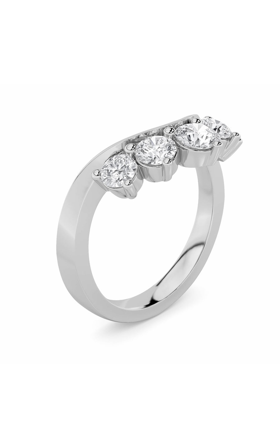 1Cttw Round Shaped Lab Grown Diamond (F/VS) FancyContour Ring in 14K Gold