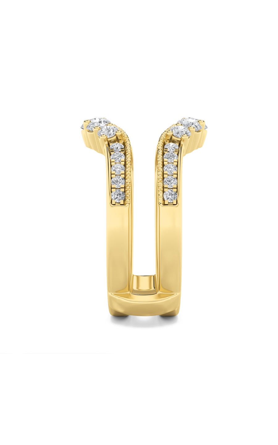 1Cttw Round Shaped Lab Grown Diamond (F/VS) InsertJacket Ring in 14K Gold